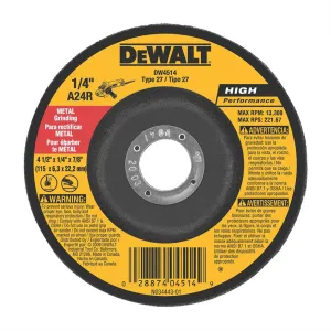 4-1/2" x 1/4" x 7/8" High Performance Metal Grinding Wheel