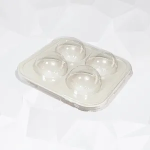 4 Cavities Clear/White Candy Case (5 count)