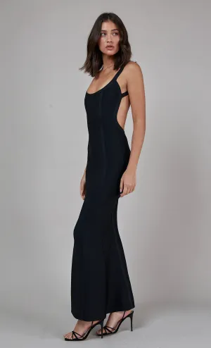 Black Backless Bandage Fishtail Dress