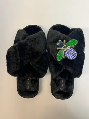 Bug Cross Slipper Black