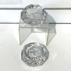 Cut Crystal Candlestick Pair