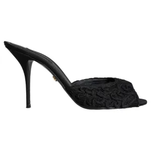 Dolce & Gabbana Black Cotton Sandal