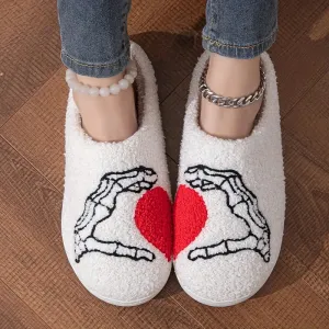 Heart Skeletal Slippers Beige