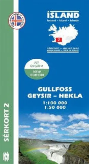 Hiking Map 2 - Gullfoss, Geysir, Hekla - 1:100.000