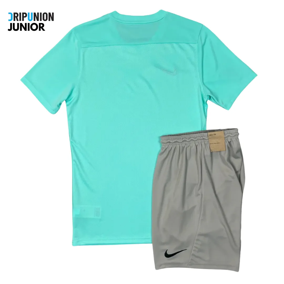 Nike Junior Dri-Fit Tshirt / Shorts Set - Hyper Turquoise / Grey