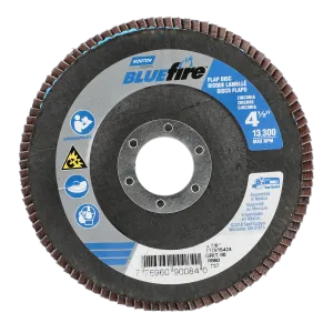 Norton 4-1/2 x 7/8 In. BlueFire Fiberglass HD Flat Flap Disc T27 P80 Grit R884P1 ZA 10 Count