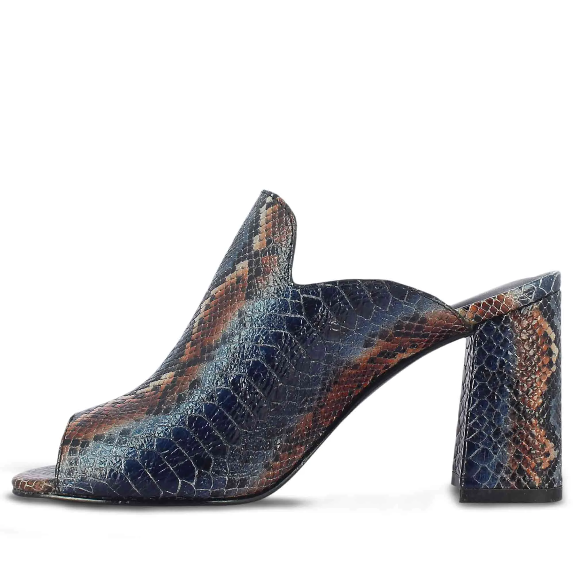 Saint Fiona Snake Print Handcrafted Leather Block Heels